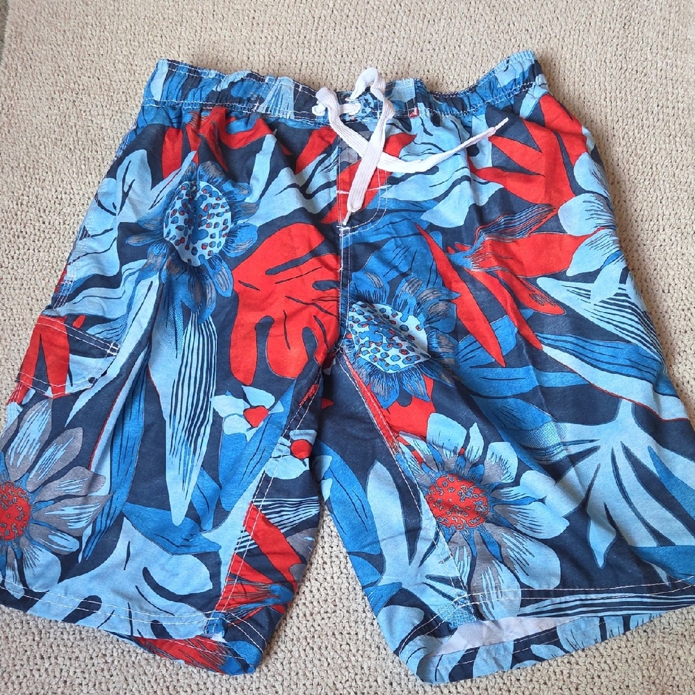 Kanu Surf Red and Blue Floral Men's Shorts